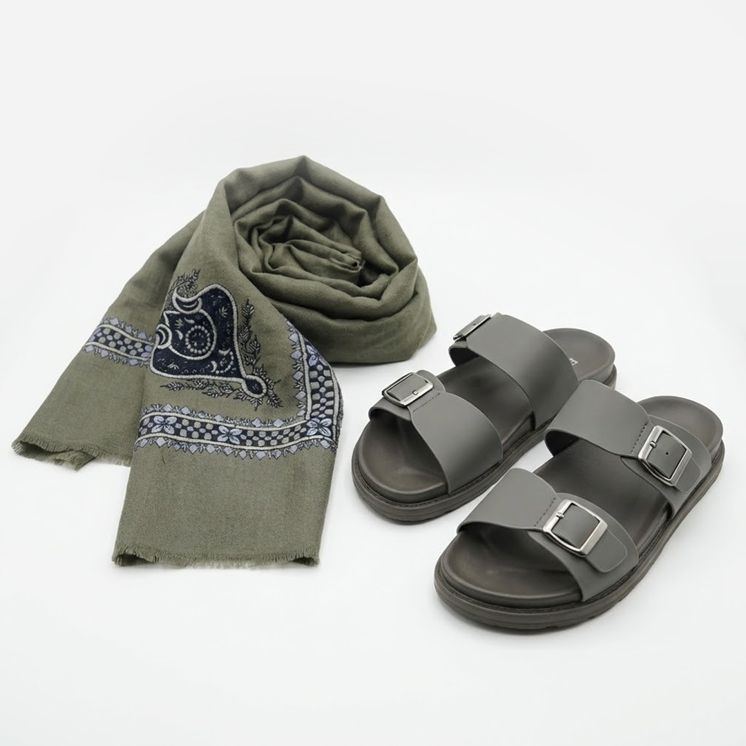 Sandals and shawl