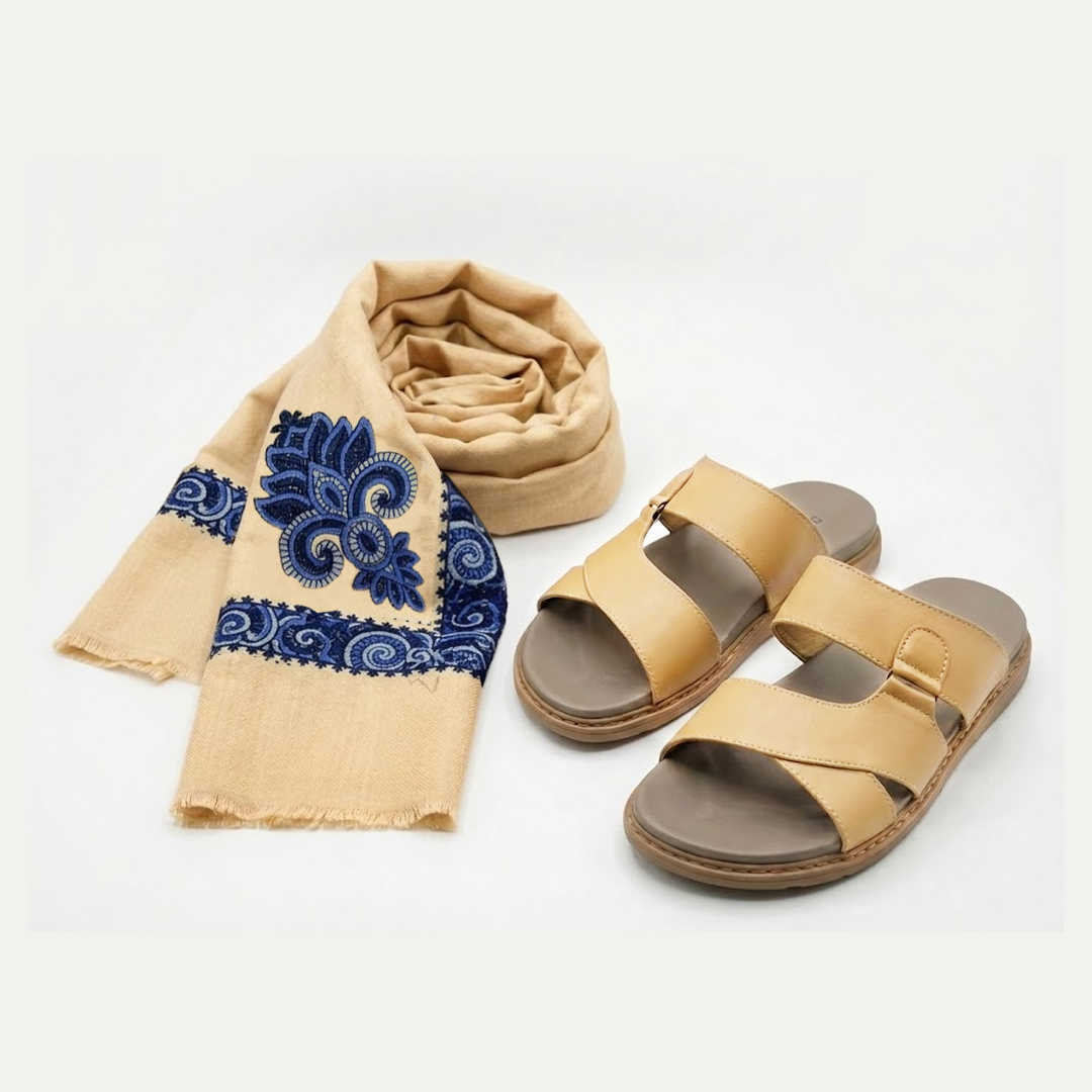 Sandals and shawl